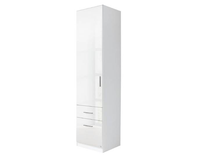 Kleiderschrank weiß hochglanz - rauch - 47 cm - CELLE