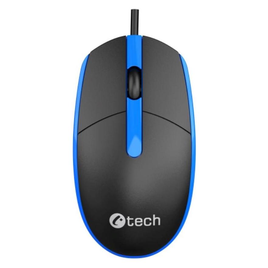 C-Tech Mouse WM-10, black and blue, USB (Kabelgebunden) (WM-10B)