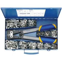Klauke, Sortimentskasten, Rohrkabelschuh-Sortiment 6 - 50 mm2 mit Presswerkzeug