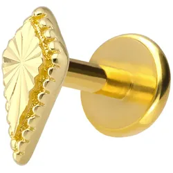 Titan Labret mit Innengewinde + 925er Silber Aufsatz SCHILD