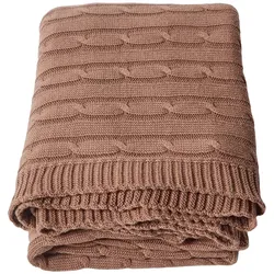 STRICKDECKE 130/170 cm, Baumwolle mit Zopfmuster