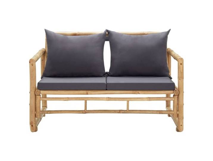 CLOUD Banc d'extérieur banquette Banc de jardin - élégant Design - avec coussins 115 cm Bambou CHYNEW7263071