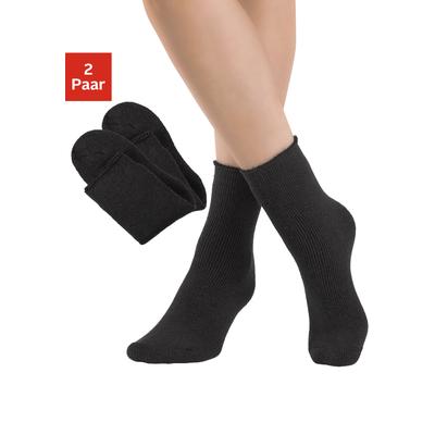 Thermosocken LAVANA, Herren, Gr. 35-38, schwarz (2x schwarz), Elasthan, Polyacryl, Polyamid, unifarben, elastisch, Socken, mit flauschiger Innenseite