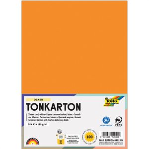 Folia Tonpapier 6118/3/17, A3, ocker, 180g/m², 100 Blatt