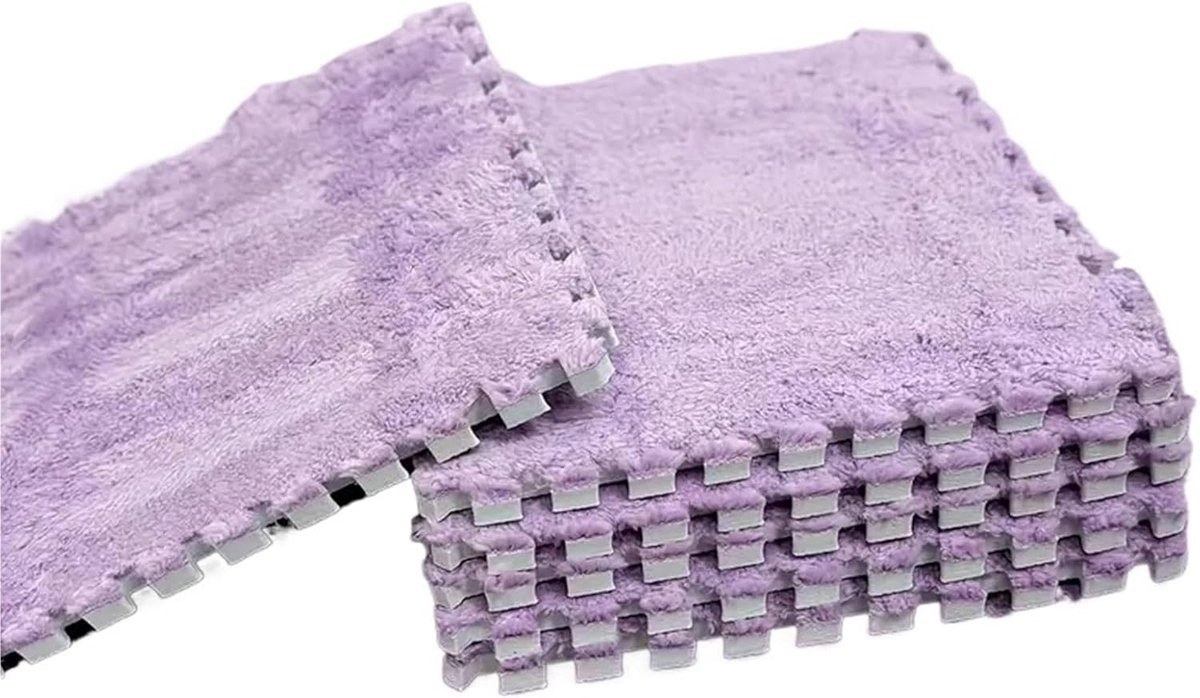 Puzzelmat Schuimrubber Vloertegels Lila - 4 Stuks - Comfortabele Ondergrond