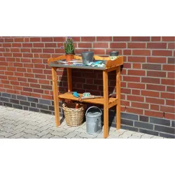 Garten Arbeitstisch Wedel Grau 100 x 60 x 48 cm - aus Kiefer - Gärtnertisch für Garten - Pflanztisch mit Arbeitsfläche - Pflanzbank für Balkon