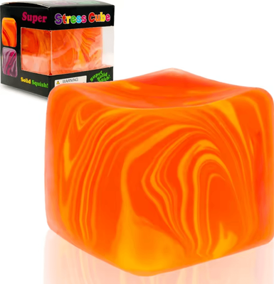 Inspire Curations Soft Gel Slow Rebound Sensory Stress Relief Cube 5.5cm Orange