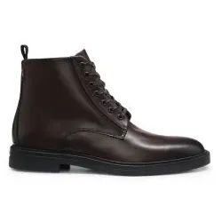 BOSS für Herren. 50573364 Braune Lederstiefeletten Calev (44), Wohnung, Schnürsenkel, Lässig