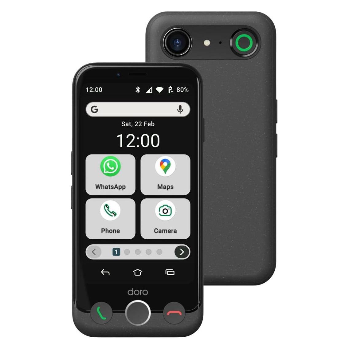Doro Aurora A10 (64 GB, Graphit, 4.50", Dual SIM, 4G) (380533)