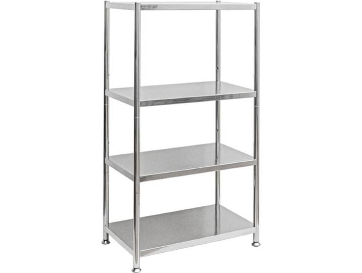 EDELSTAHL-REGAL 61x36x113 cm bis 60kg inkl. 4 Ebenen