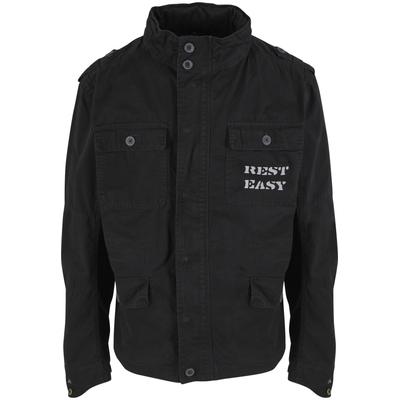 Langmantel MISTERTEE "MisterTee See You Soon Britannia Jacket", Herren, Gr. XXL, schwarz, 100% Baumwolle, Mäntel