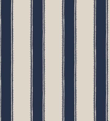 Laura Ashley Denwick Stripe Midnight Seapsray Wallpaper