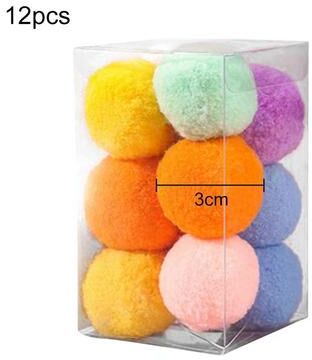 Uplift Treasures Soft Pom Pom Ball Interactive Cat Toy Set a