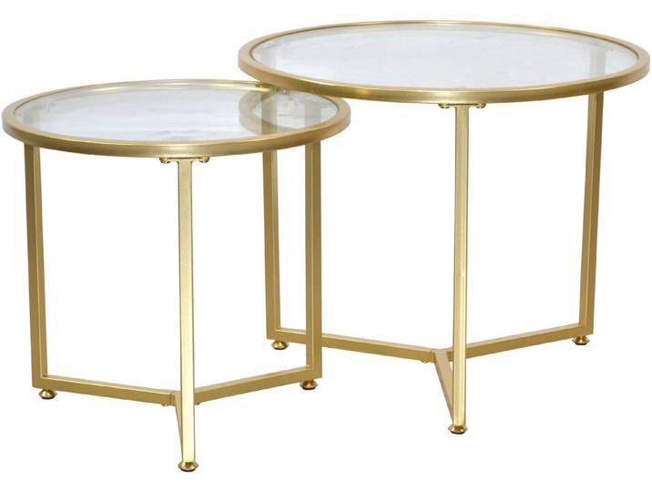ACTONA GROUP Satztisch Alina (Set, 2-St., 2tlg. Set), Sicherheits-Klarglasplatte