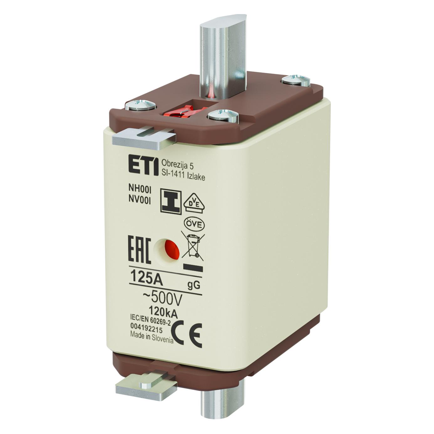 Eti NH-Sicherungseinsatz 00 Kombi 125A (004192215)