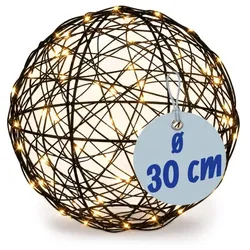 Relaxdays LED Dekokugel 30 cm Schwarz,Transparent
