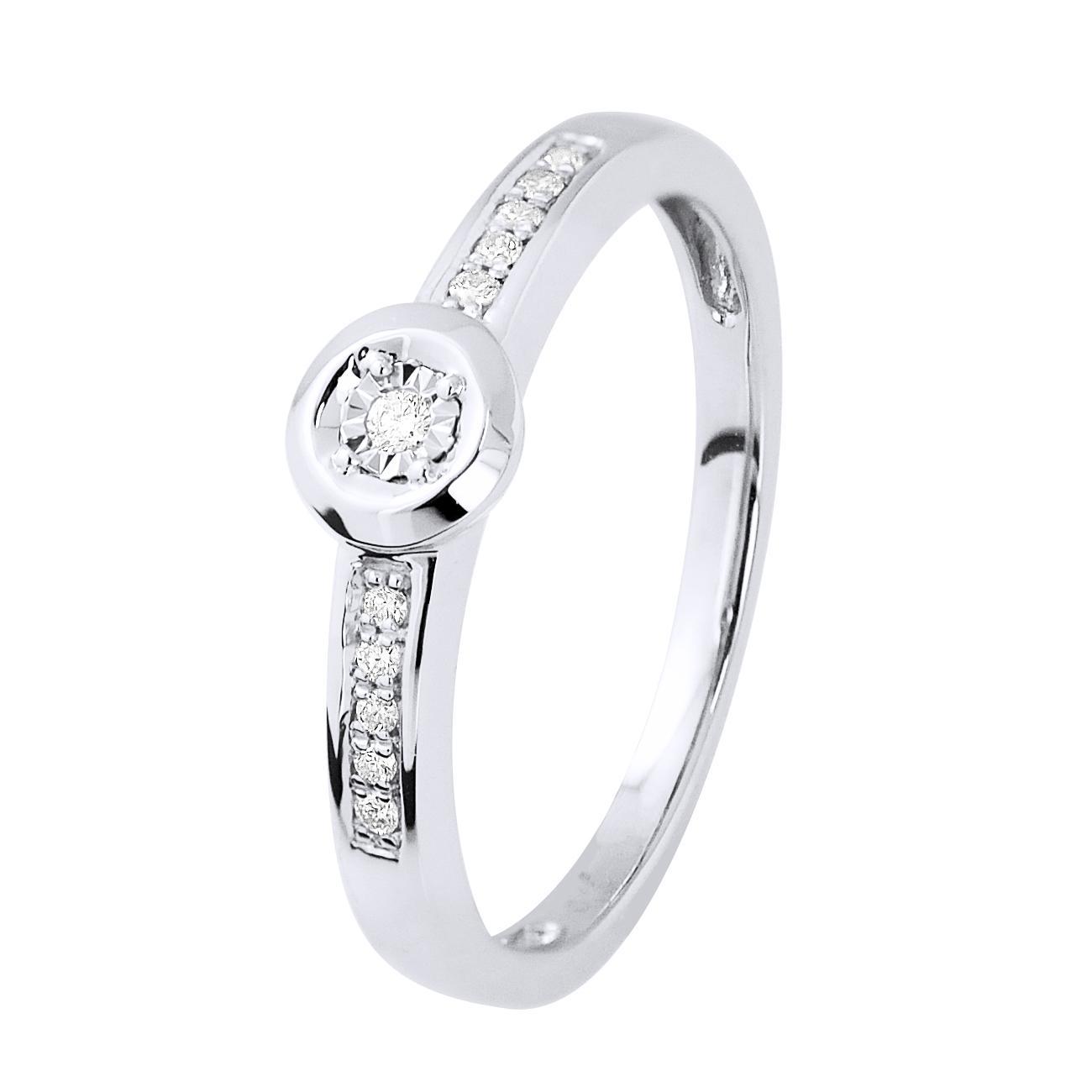 Diamant Solitär unterstützt 0,060 0,50 Cts Cts Illusion Weißgold