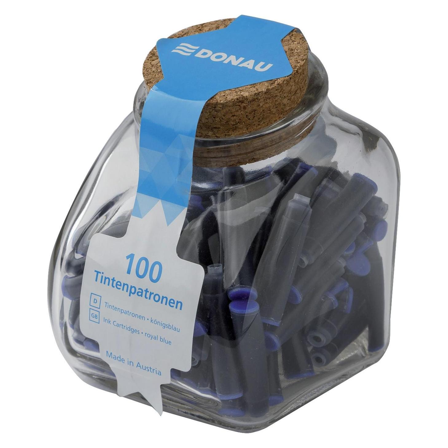 Donau Tintenpatrone blau im Glas (Blau, 100 Stk.) (330185002)