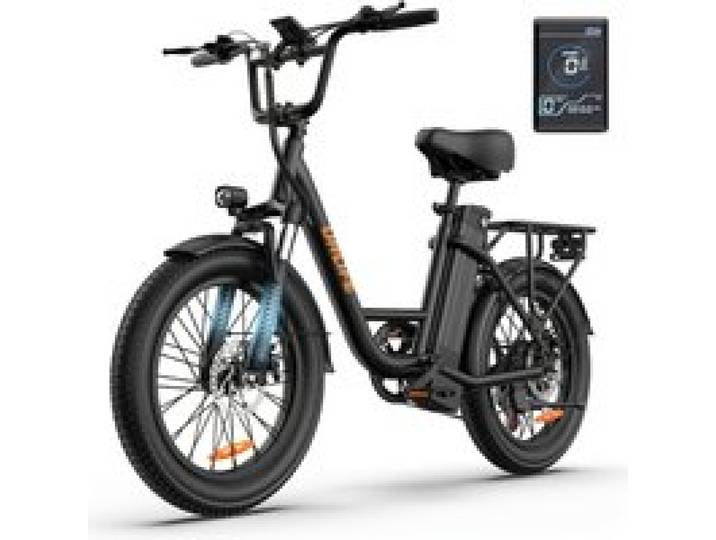 Urlife E20 elektrische fiets met 20*3 inch wielen, 48V 13Ah uitneembare accu, snelheid 25 km/u, 80 km bereik, voor volwassenen.