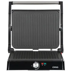 Livoo Fleisch- und Panini-Grill, Kontaktgrill, Grau