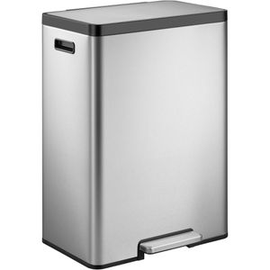 EKO Mülleimer EcoCasa, VB 913845, matt silber, aus Edelstahl, 45 Liter