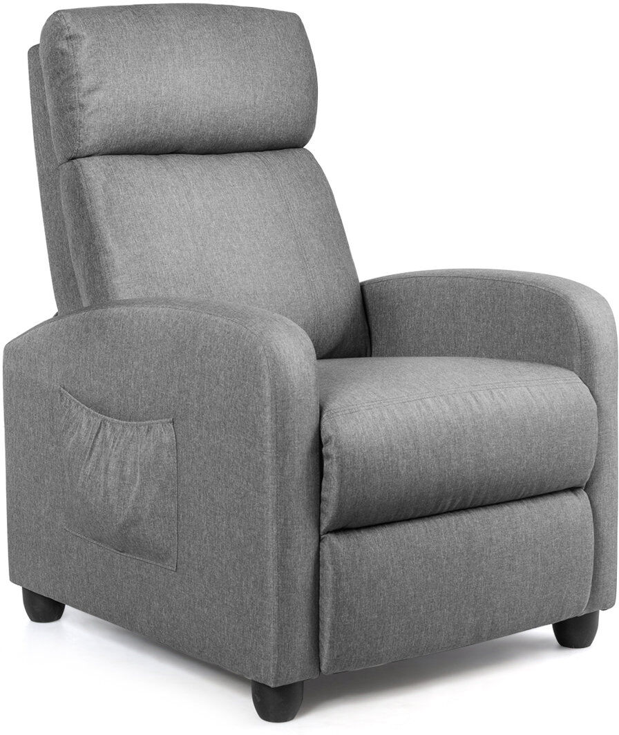 17 Stories Forgue 68 cm Wide Linen Recliner Grey 100cm H X 68cm W X 84cm D