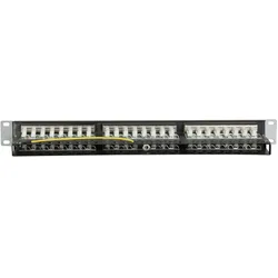 DS-IT CAT6, FTP Netzwerk-Patchpanel, 19”, 48-fach., Server Zubehör, Schwarz