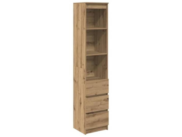 Highboard Artisan-Eiche 37,5x35x180 cm Holzwerkstoff Stauraumschrank Feuchtigkeitsbeständig, robuste Holzwerkstoff-Konstruktion, pflegeleichte Oberfläche, vielseitig nutzbar