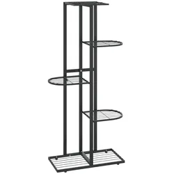 vidaXL Blumenständer 5-Etagen 43x22x98 cm Schwarz Metall