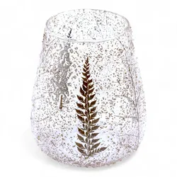 Natural Floral Glass - Large Bowl Candle Holder - Pino - (15x12cm)