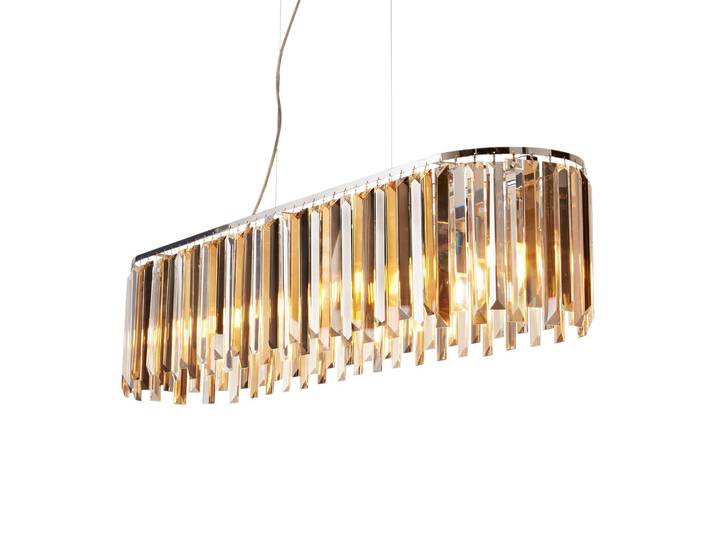 Suspension Clarissa 25 x 25 x 100cm Argenté Matériau : Verre, Métal Surface en métal : Chromé Type de métal : Acier E14