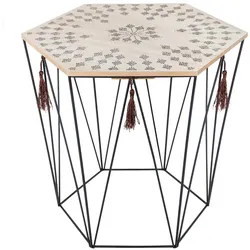 Atmosphera Kumi - Beistelltisch 40x38x43cm aus Eisen und MDF in Schwarz