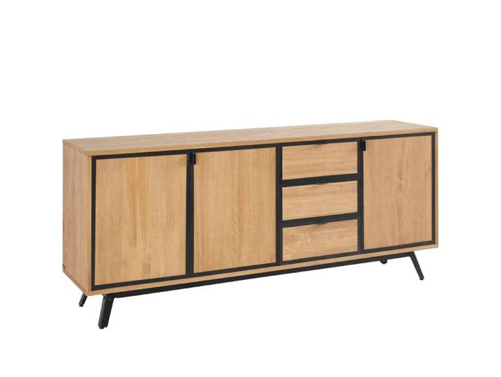 Malu-bahut Avec 3 Portes Et 3 Tiroirs En Nature / Pin