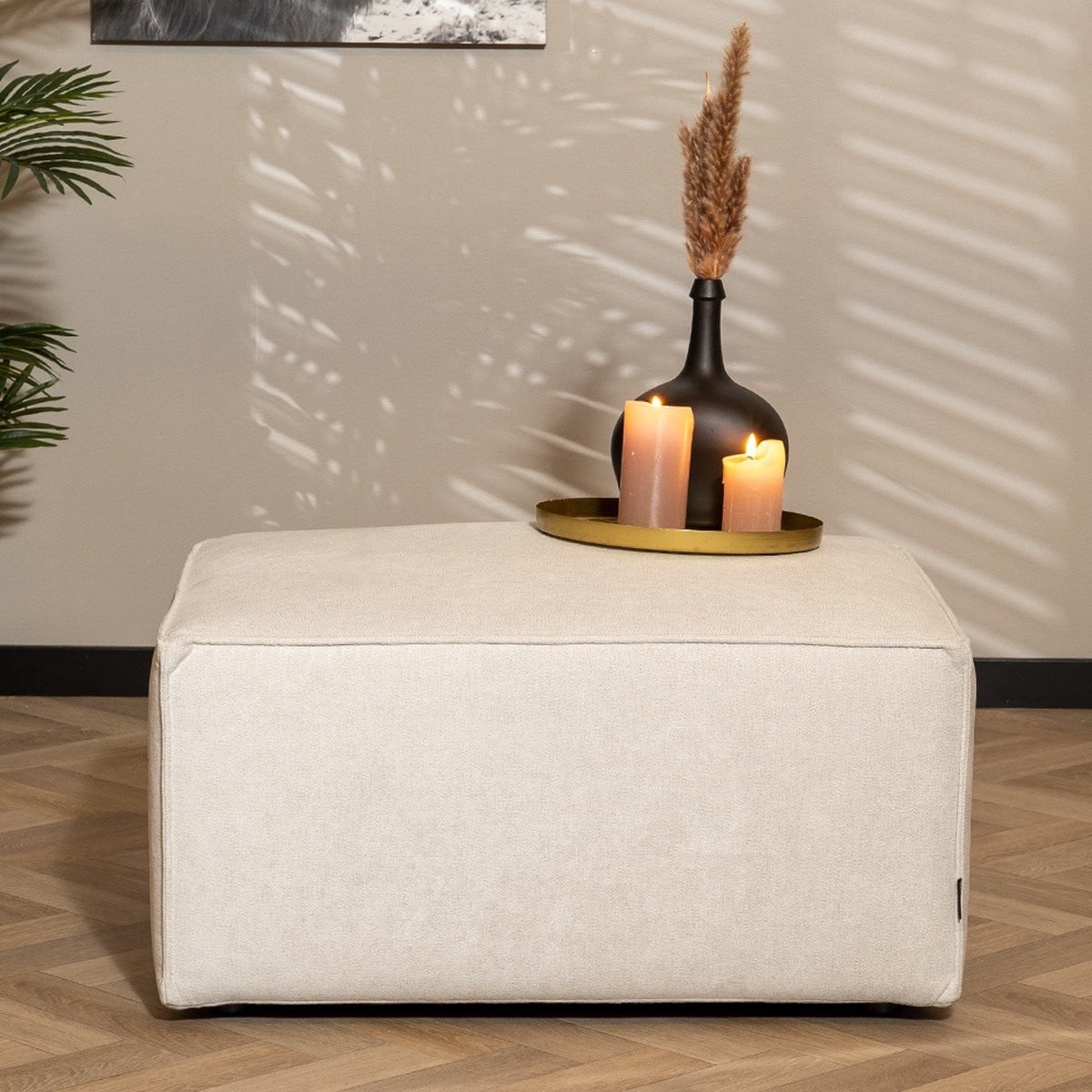 Bronx71 Scandinavische hocker Memphis stof gemêleerd off white