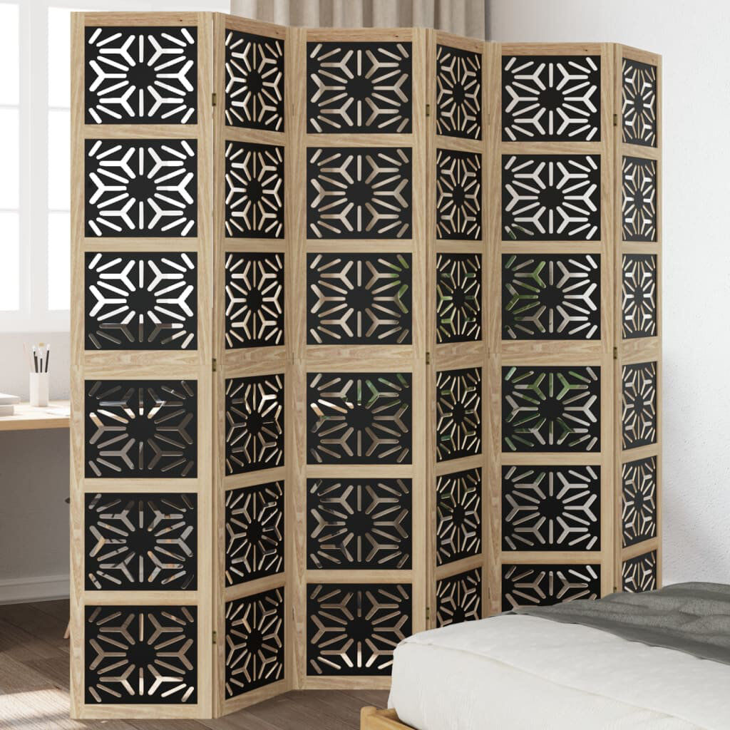 Latitude Vive Solid Wood Room Divider Black;Brown 200cm H x 215cm W
