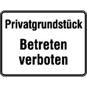 SafetyMarking Hinweisschild Aluminium, 33 x 25 cm, Privatgrundstück Betreten verboten