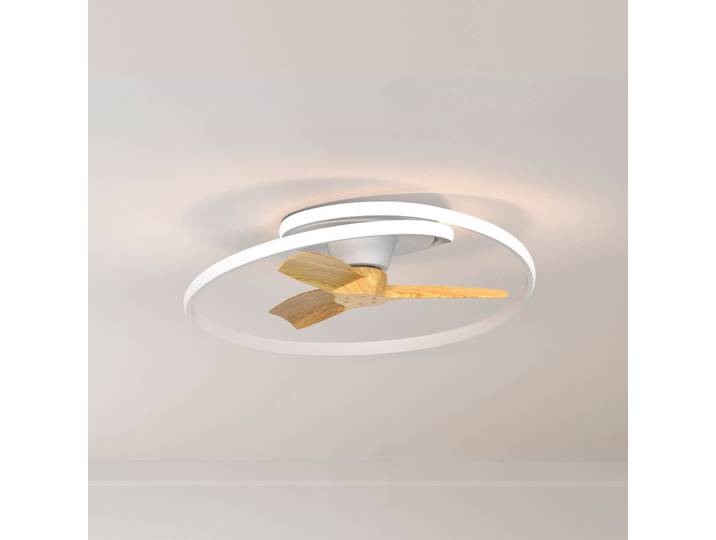 LED-Deckenventilator Ocean weiß/holz DC leise CCT - Mantra Mantra Iluminación - Wohnzimmer - Modern - Kunststoff - Ring