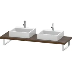 Duravit DuraStyle Konsole DS103C02121 für Aufsatzbecken, 2 Ausschnitte, Stärke 4.5 cm, Nussbaum dunkel