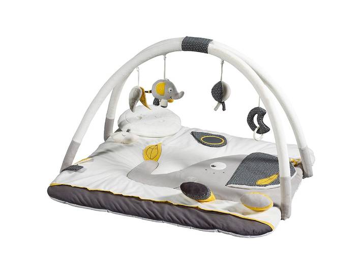 Tapis d'éveil éléphant avec arches en velours blanc - BABYFAN - SAUTHON