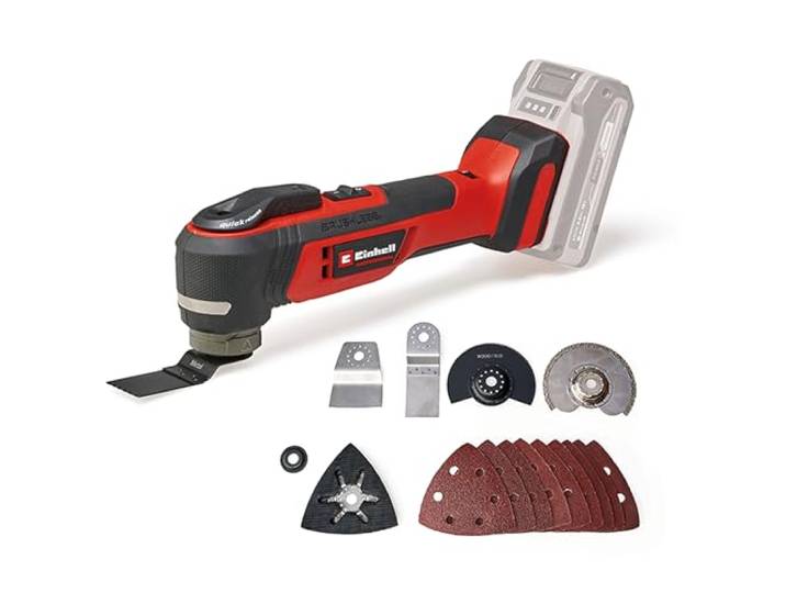 Einhell Professional Outil multifonctions sans fil TP-MG 18 Li BL-Solo PXC 18 V moteur Brushless anti-vibrations jusqu’à 20000 tr/min 3 fonctions porte-outil magnétique sans batterie