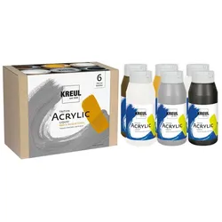 Kreul Triton Acrylfarben "Natural", 6x 750 ml