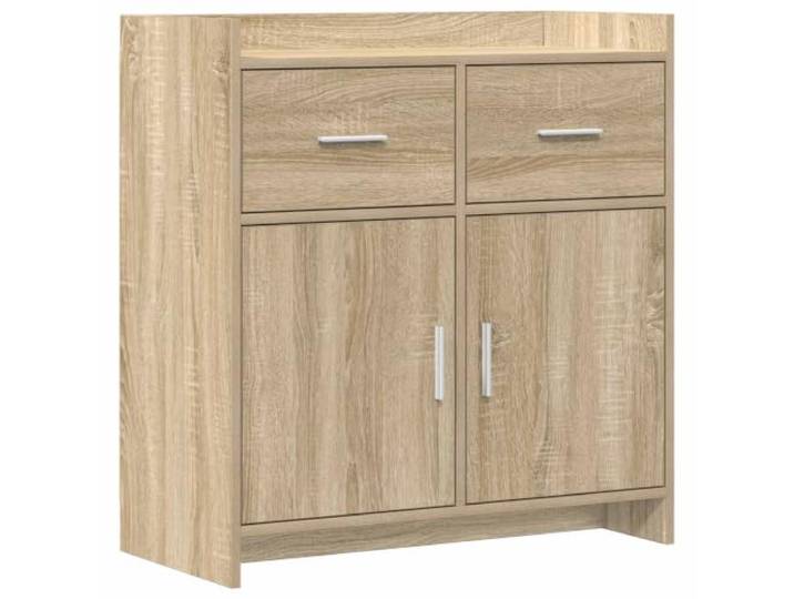 XHNIFBN Sideboard Sonoma-Eiche 75x36x80 cm Holzwerkstoff Kommode Schrank Vielseitige Flurschrank Kommode für Schlafzimmer und Esszimmer mit Metallgriffen und durchdachter Fächeraufteilung