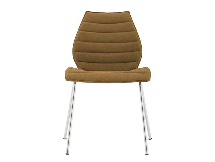 KARTELL set de 2 chaises MAUI SOFT NOMA (Moutarde - Tissu Noma / Structure en acier chromé)