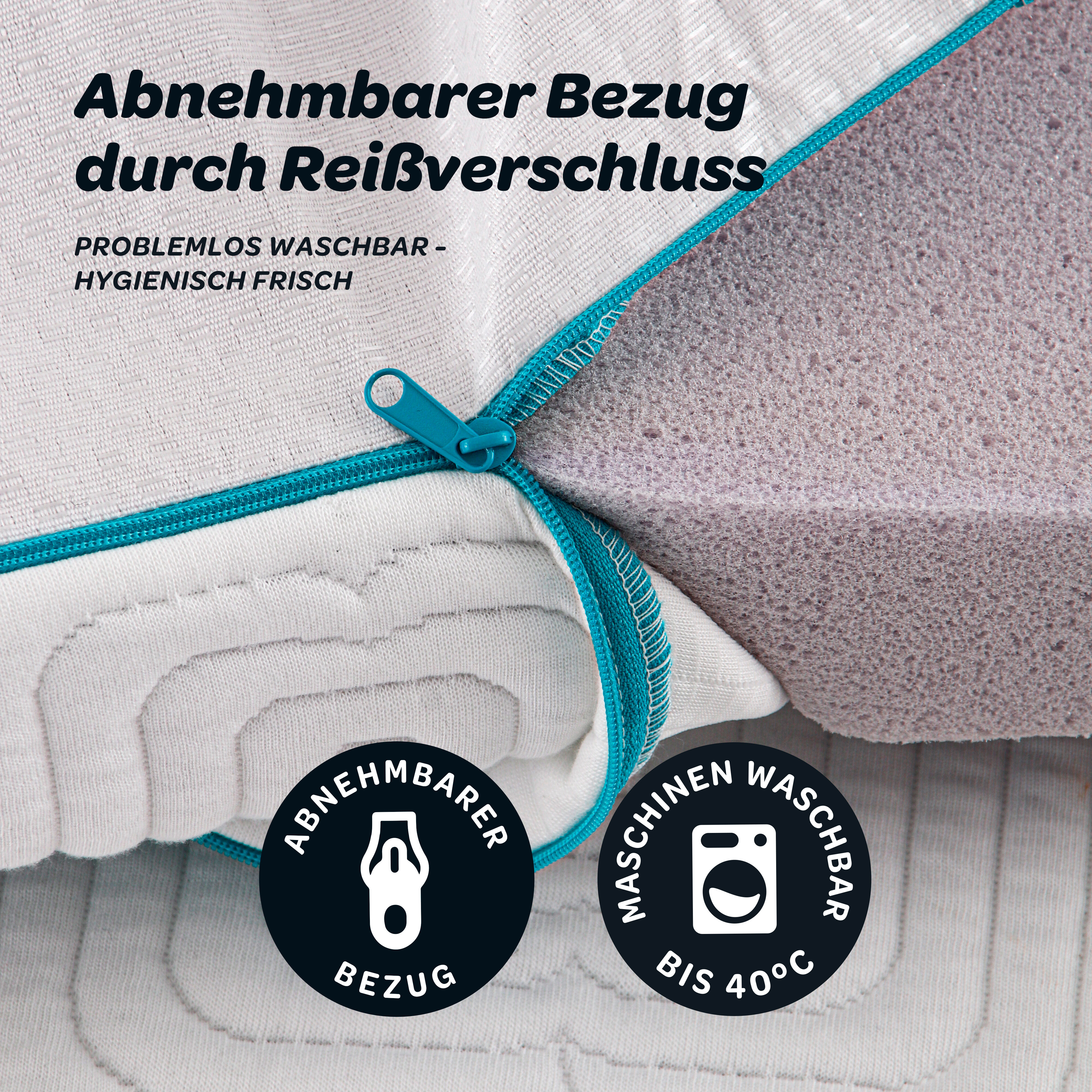 Topper DUNLOPILLO "Balance, Premium Gelschaumtopper 90x200 & 140x200 cm", weiß, B:90cm H:7cm L:200cm, Gelschaum, Topper, Topper, punktgenaue Körperanpassung, unterstützt ergonomische Liegeposition weiß B/L: 90cm x 200cm (1 Stk.)