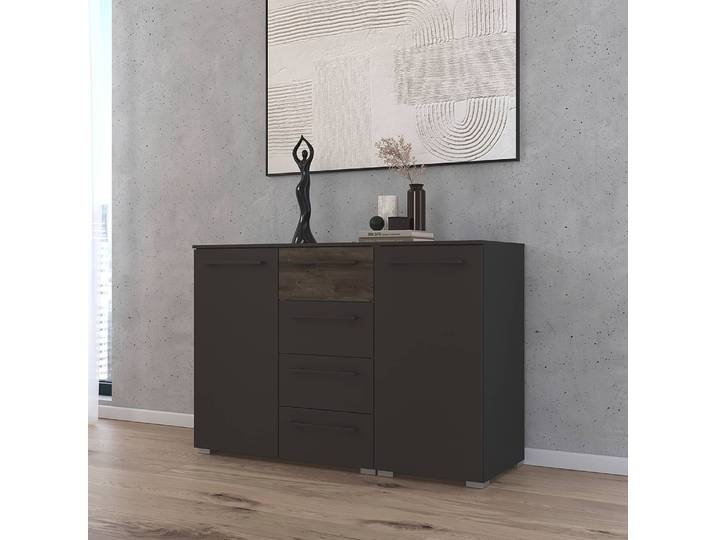 Commode Luana 120 cm 120 x 81 x 42cm Noir/Graphite