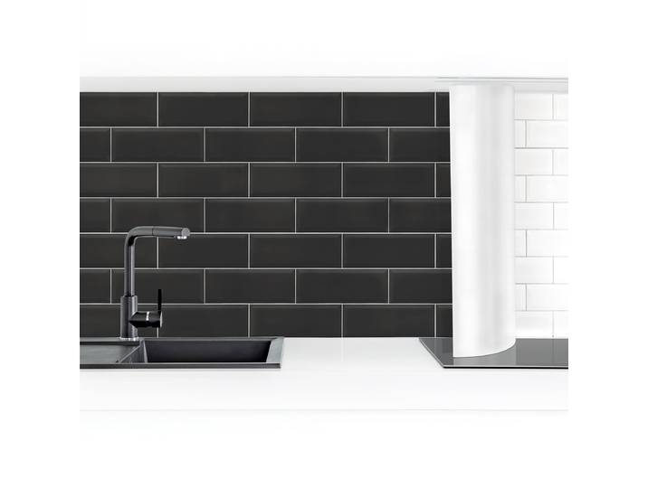 Küchenrückwand Fliesen Premium 300 x 60cm 300 x 60 cm Schwarz