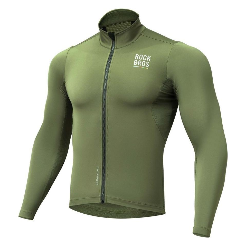 Rockbros Bluza rowerowa TLWT001 ROAD TO SKY wiatroszczelna ocieplana M - zielona (M) (ROCKBROS)