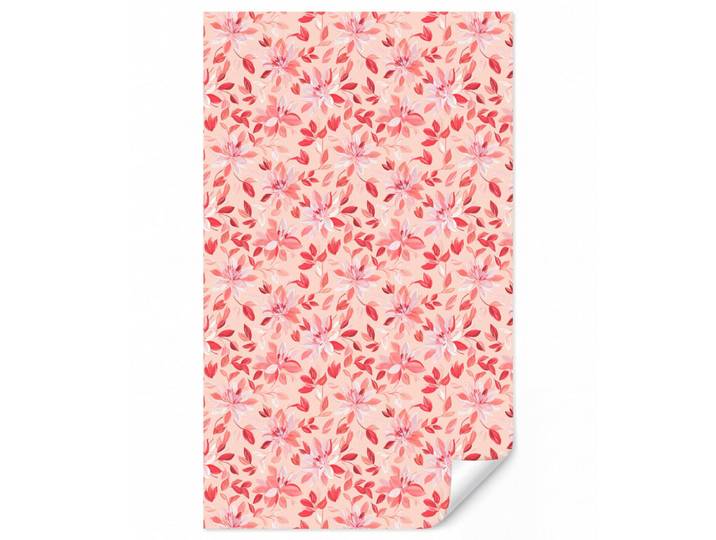 OnlyWow Tapete - Botanisch - Blumen - Rot - 160x260 cm, Koralle, Papier, Rechteckig, 160x260 cm, Tapeten & Wandverkleidungen, Vliestapeten