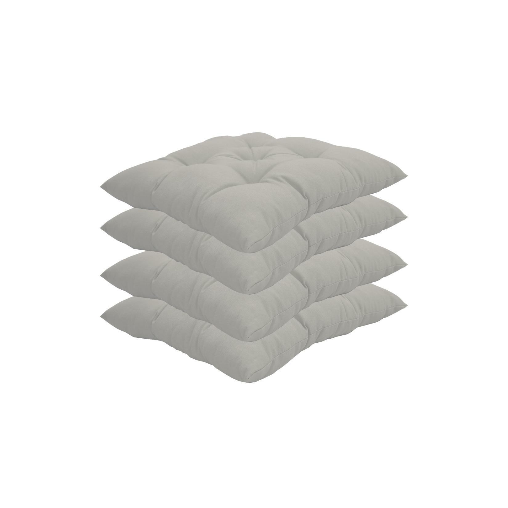 NYVI Stuhlkissen Genua 38x38 cm 4er Pack Sitzkissen mit Steppung Farbe:Weiß