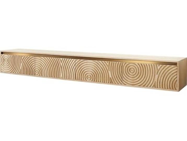 DELIFE TV-Board Budaya Mango Natur 220 cm 4 Türen schwebend Lowboard
